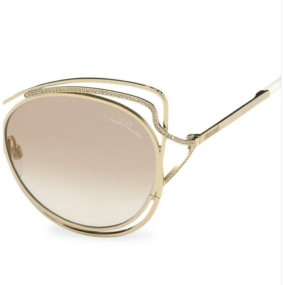 ?ROBERTO Cavalli Cat Eye Sunglasses Gold NWT main image 9